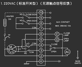 220VAC標準開關型<a href='http://www.jjs120.com/Product/diefa/diandongdiefa/' target='_blank'>電動<a href='http://www.jjs120.com/Product/diefa/' target='_blank'>蝶閥</a></a>接線圖