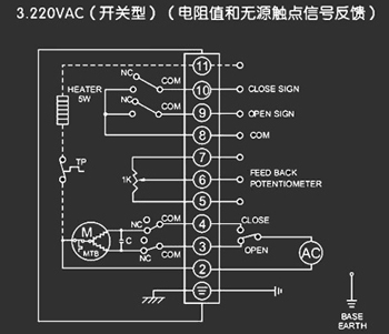 220VAC開關型<a href='http://www.jjs120.com/Product/diefa/diandongdiefa/' target='_blank'>電動<a href='http://www.jjs120.com/Product/diefa/' target='_blank'>蝶閥</a></a>接線圖