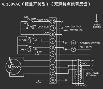 380VAC標準開關型<a href='http://www.jjs120.com/Product/diefa/diandongdiefa/' target='_blank'>電動<a href='http://www.jjs120.com/Product/diefa/' target='_blank'>蝶閥</a></a>接線圖